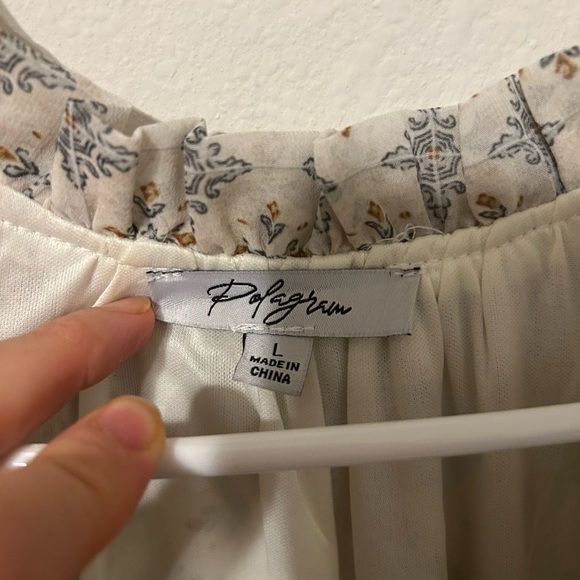 Elegant Cream Patterned Maxi Dress - Picture 3 of 4